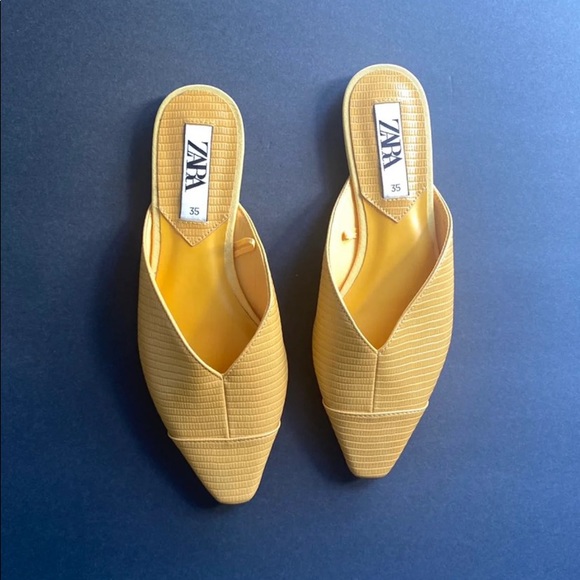 Yellow Zara mules 35/5 - Picture 3 of 6
